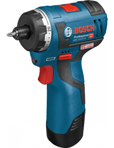 Perceuse-visseuse sans-fil GSR 12V-20 HX, 2 batteries 3,0Ah, L-BOXX - Bosch