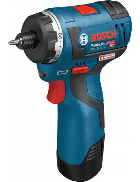 Perceuse-visseuse sans-fil GSR 12V-20 HX, 2 batteries 3,0Ah, L-BOXX - Bosch