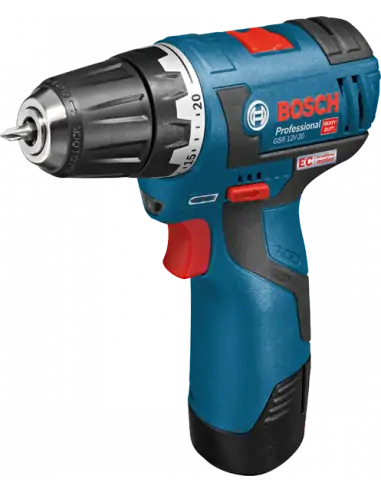 Perceuse-visseuse sans-fil GSR 12V-20, 2 batteries 3,0Ah, L-BOXX - Bosch