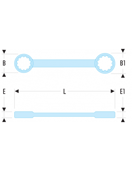 59TX - Clés à oeil droites profil Torx® - 59TX.10X12 - Facom