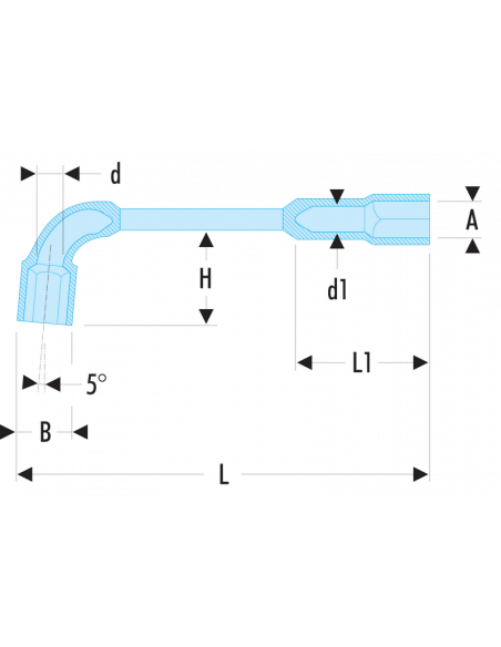 75 - Clés à pipe débouchées forgées 6 pans x 6 pans métriques - 75.9 - Facom