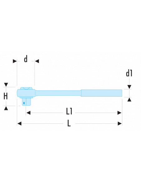 Cliquet 1/2" long - S.154 - Facom