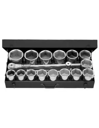 Coffret de douilles 1" - 6 pans métriques - M.441E - M.441E - Facom