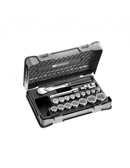 Coffret douilles 1/2" 6 pans métriques - 19 pièces - SL.161-2P6 - SL.161-2P6 - Facom
