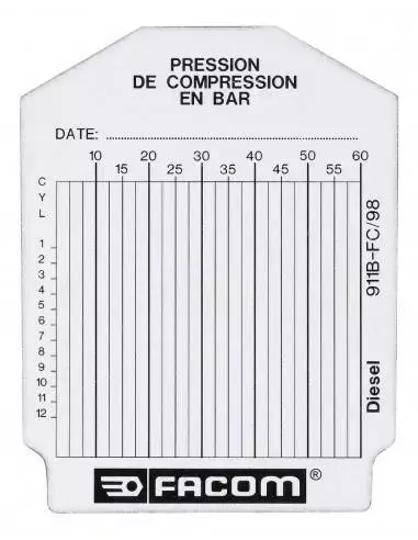 Sachet de 100 fiches de contrôle - diesel - 911B.FC - Facom