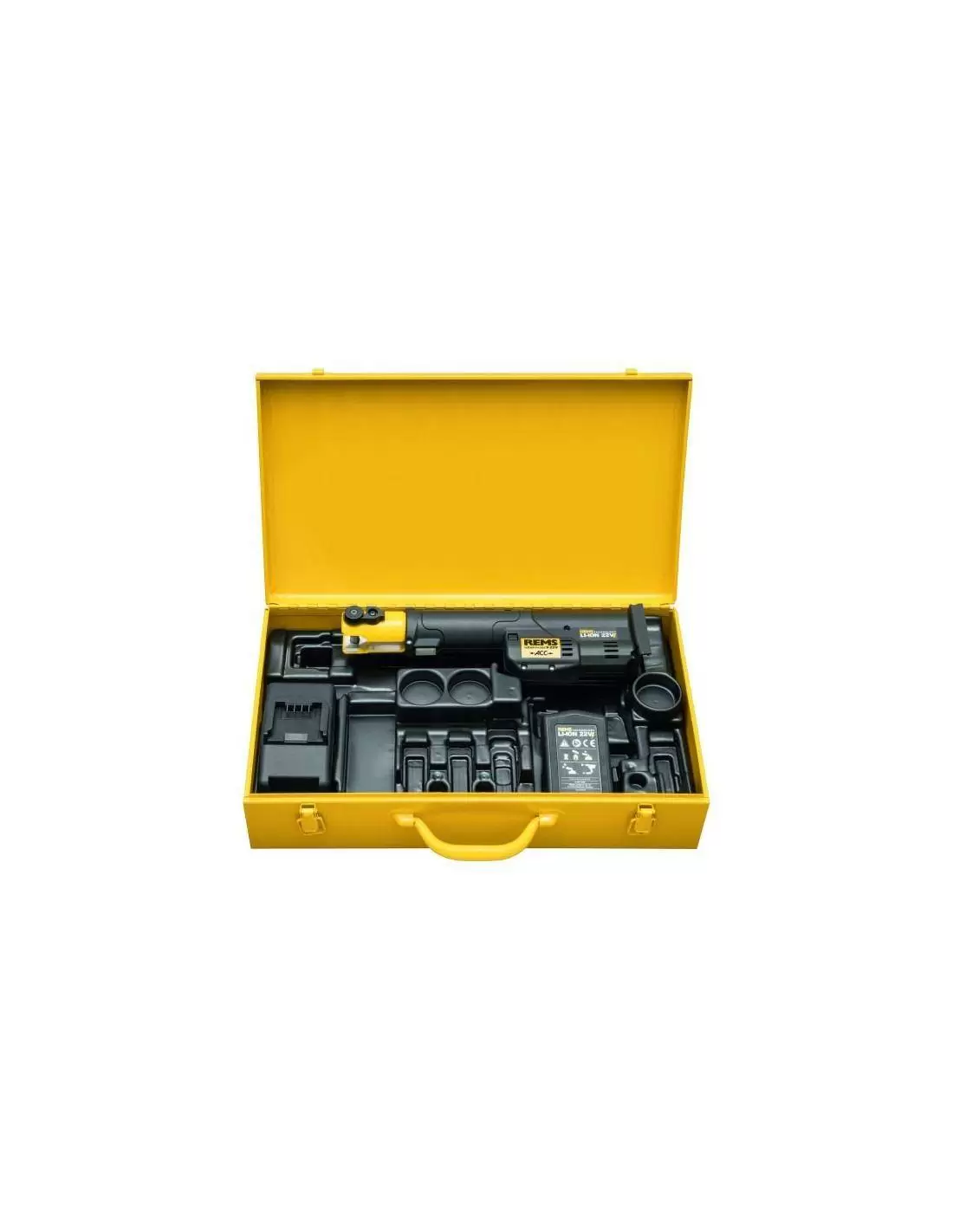 REMS Mini-Press S 22 V ACC Basic-Pack - dans un coffret en tôle d'acier -  avec accessoires