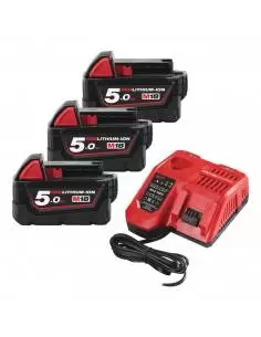 Pack batteries 18V Li-Ion M18 NRG-503 - (3x 5.0Ah) + chargeur | 4933451423 - Milwaukee
