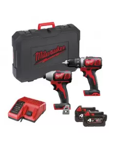 Pack 2 outils M18BPP2D-402C visseuse + visseuse à chocs + 2 batteries 18V 4Ah - 4933459900 - Milwaukee