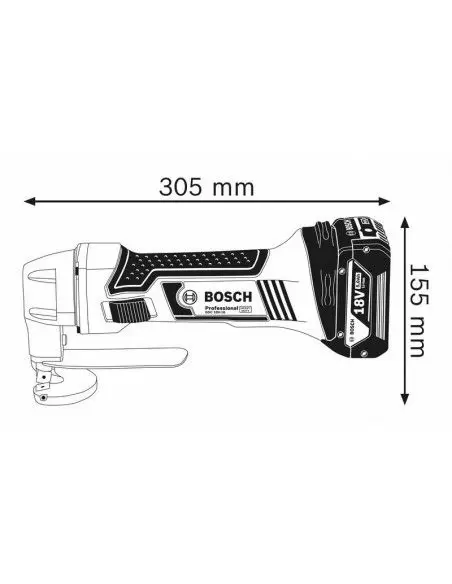 Cisaille à tôle sans fil GSC 18V-16 Solo - 0601926200 - Bosch
