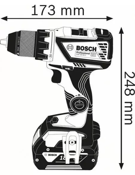 Perceuse-visseuse sans fil GSR 18V-60 C 4Ah ProCORE (connectable) Coffret L-BOXX - 06019G1108 - Bosch
