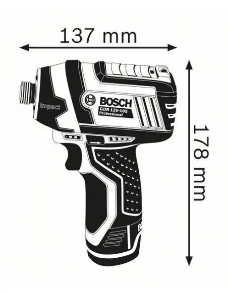 Visseuse à chocs sans fil GDR 12V-105 Solo Coffret L-BOXX - 06019A6906 - Bosch