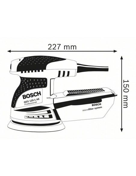 Ponceuse excentrique GEX 125-1 AE Microfiltre - 0601387500 - Bosch