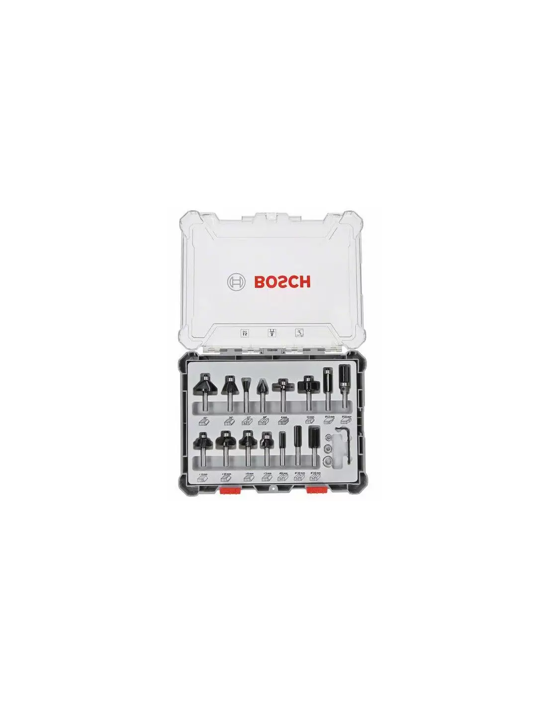 Fraise mixte Bosch queue de 8 mm en coffret complet de 30 outils