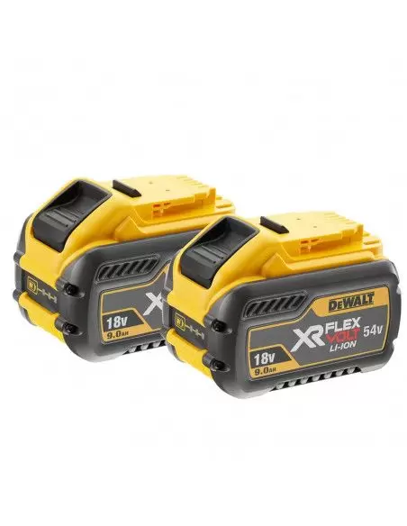 Pack 2 batteries XR FLEXVOLT 54V 9Ah Li-Ion + chargeur rapide - DCB118X2 - Dewalt