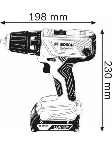 Perceuse-visseuse GSR 18V-21 (2Ah) L-Boxx - 06019H1008 - Bosch