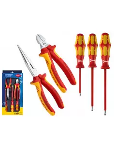 Pack outils isolés 1000V 2 pinces + 3 tournevis VDE | 002013 - Knipex