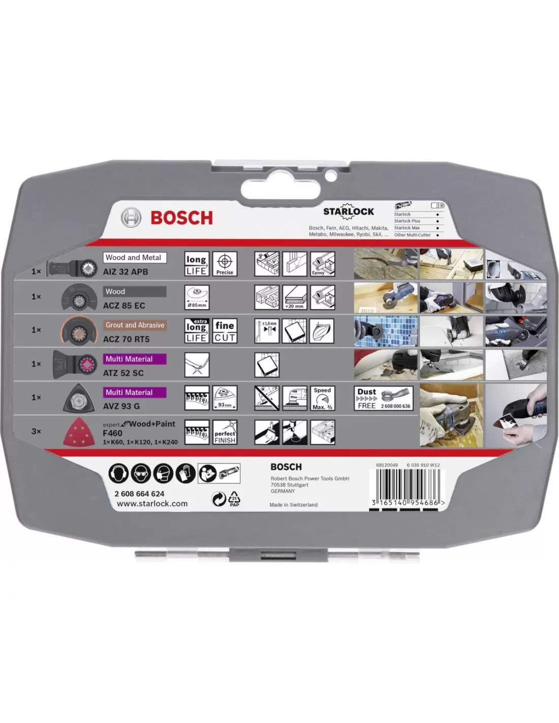 BOSCH Set Universel STARLOCK 3 lames carrelage - 2608662342