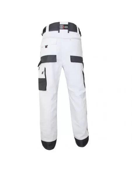 Pantalon de peintre multipoches à genouillères Blanc/Noir | 1443 AEROSOL - LMA
