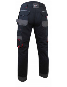 Pantalon de travail multipoches a genouilleres Gris Noir 1261 ARG