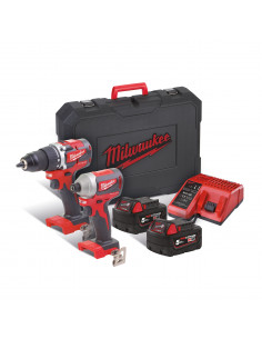 Pack perceuse visseuse + visseuse à chocs 18V 5Ah M18 CBLPP2B-402C | 4933464718 - Milwaukee