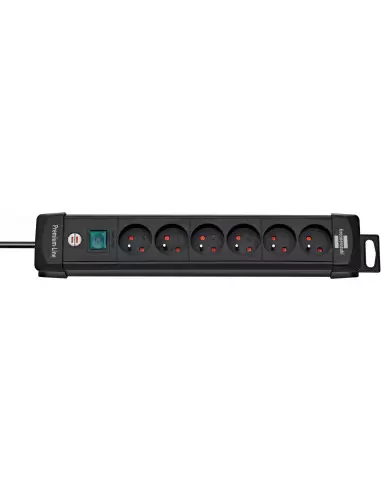 Multiprise avec interrupteur Premium-Plus Noire 3m de câble H05VV-F
