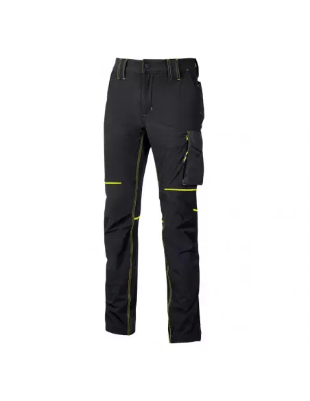 Pantalon de travail Slim Noir Carbone/Jaune WORLD | FU189BC - U-Power