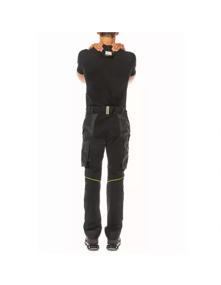 Pantalon de travail Slim Noir Carbone/Jaune WORLD | FU189BC - U-Power