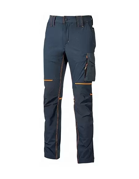 Pantalon de travail Slim Bleu Marine/Orange WORLD | FU189DB - U-Power