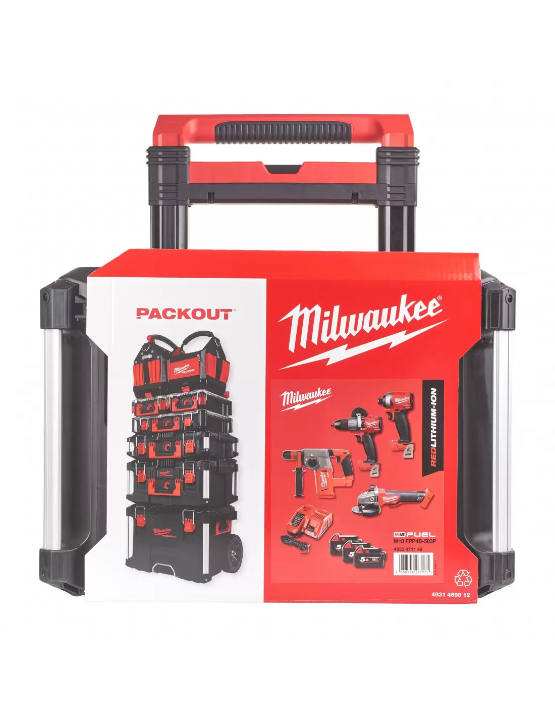 Pack 4 outils sans fil avec 3 batteries, chargeur, en coffret - Milwaukee  M18 FPP4AE-533P - Outils Pro
