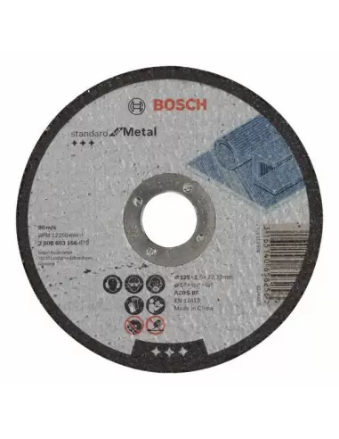 Disque à tronçonner à moyeu plat Standard for Metal 125x2.0 mm | 2608603166 - Bosch
