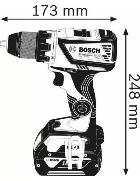 Perceuse visseuse GSR 18V-60 C 4Ah Como L-Boxx | 06019G110C - Bosch