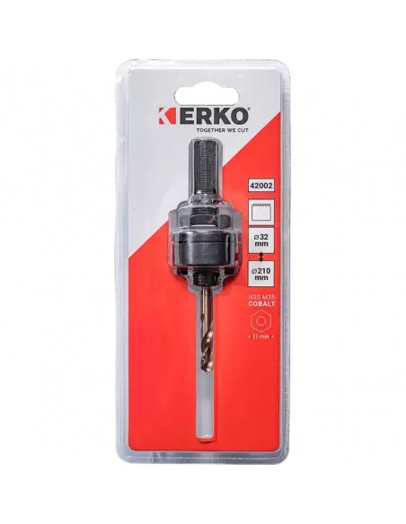 Arbre pour trépans 32 à 210 mm Hexa 11 mm | 42002 - Erko