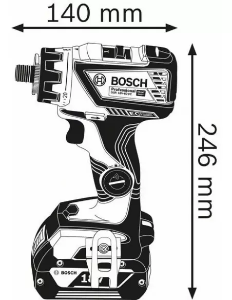 Perceuse-visseuse sans fil GSR 18V-60 FC 4Ah ProCORE (connectable) Coffret L-BOXX - 06019G7106 - Bosch