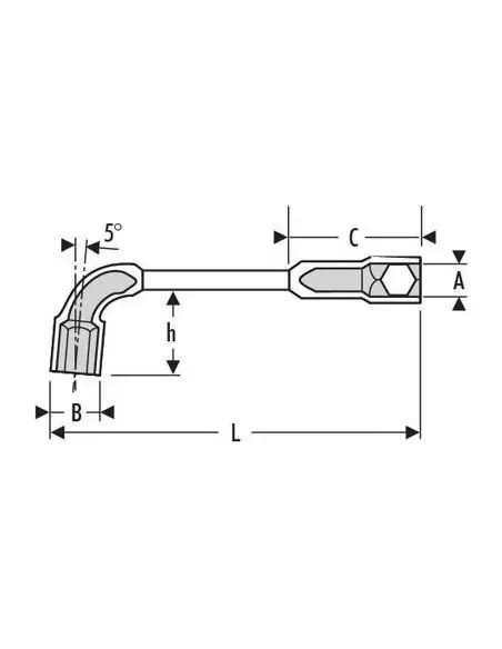 Clé à pipe débouchée 6x12 pans 20 mm | E113382 - Expert by Facom