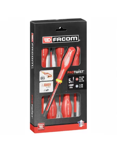 Module de 42 outils isolés série FACOM - Outils isolés - Noir - Jeu de  pinces - Protection électrique