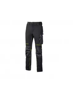 Pantalon de travail ATOM Asphalt Gris/Vert | PE145RL - U-Power