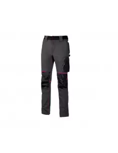 Pantalon de travail ATOM Gris/Fuchsia | PE145GF - U-Power