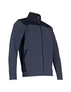 Gilet bi-matières zippé ML col montant | 8072 MOTEUR - LMA