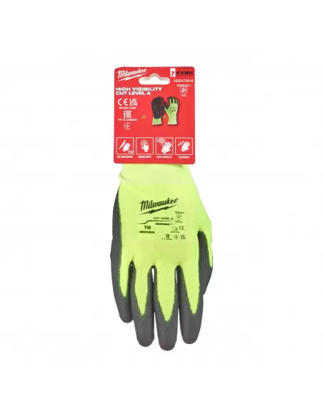 Gants haute-visibilité anti-coupures niveau 1/A Taille 7/S | 4932479916 - Milwaukee
