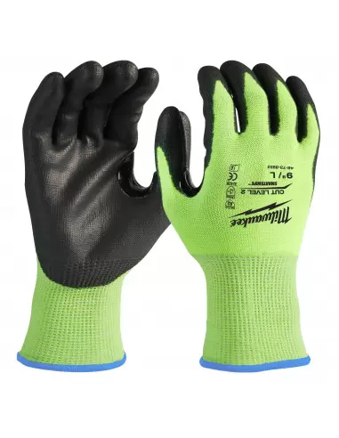 Gants haute-visibilité anti-coupures niveau 2/B Taille 8/M | 4932479922 - Milwaukee