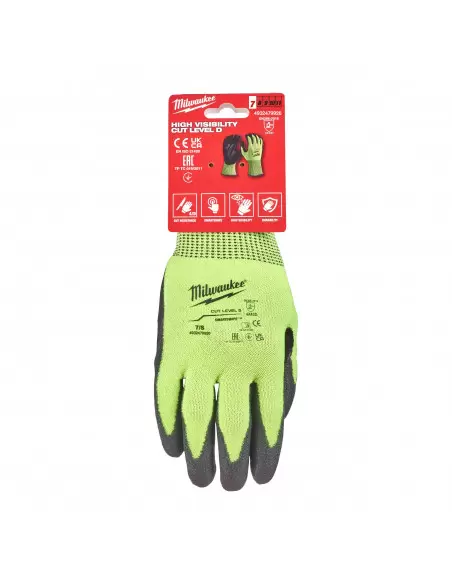 Gants haute-visibilité anti-coupures niveau 4/D Taille 7/S | 4932479926 - Milwaukee