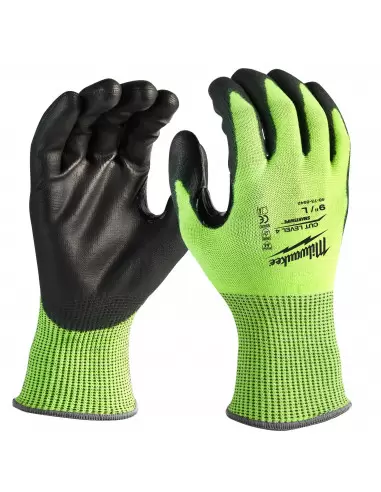 Gants haute-visibilité anti-coupures niveau 4/D Taille 9/L | 4932479928 - Milwaukee