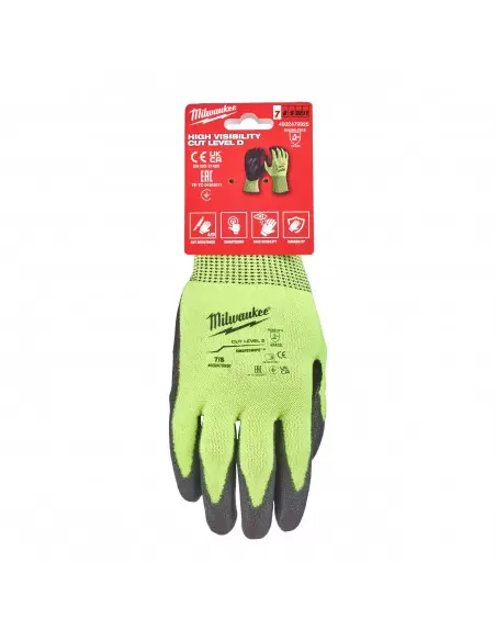 Gants haute-visibilité anti-coupures niveau 4/D Taille 9/L | 4932479928 - Milwaukee