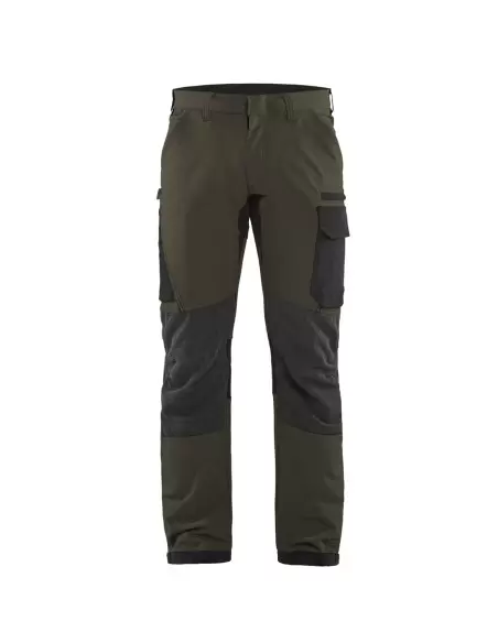 Pantalon maintenance stretch 4D Vert Kaki/Noir | 142216454599 - Blaklader