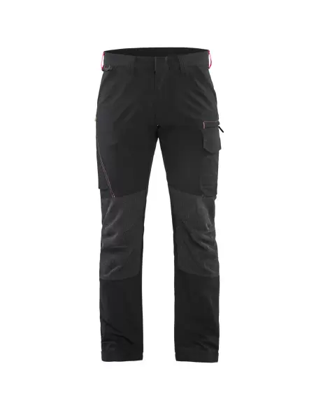 Pantalon maintenance stretch 4D Noir/Rouge | 142216459956 - Blaklader