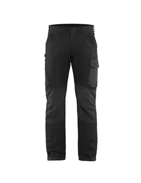 Pantalon maintenance stretch 4D Noir/Gris foncé | 142216459998 - Blaklader