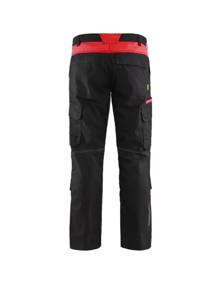 Pantalon industrie avec poches genouillères stretch 2D Noir/Rouge | 144818329956 - Blaklader