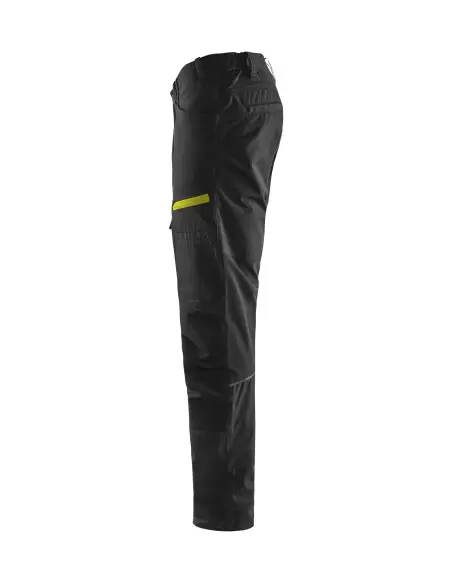 Pantalon maintenance +stretch Noir/Jaune fluo | 145618459933 - Blaklader
