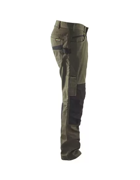 Pantalon maintenance +stretch Vert Kaki/Noir | 149513304599 - Blaklader