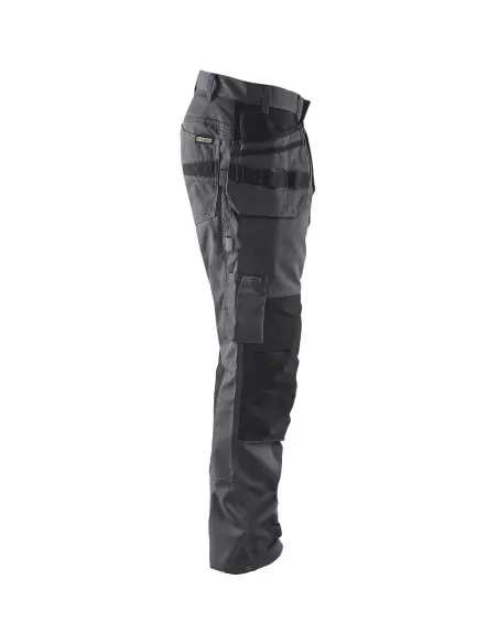 Pantalon maintenance +stretch avec poches flottantes Gris moyen/Noir | 149613309699 - Blaklader